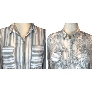 Express The City Shirt Lot of 2 Women's Large Button Up Office Workwear Tops